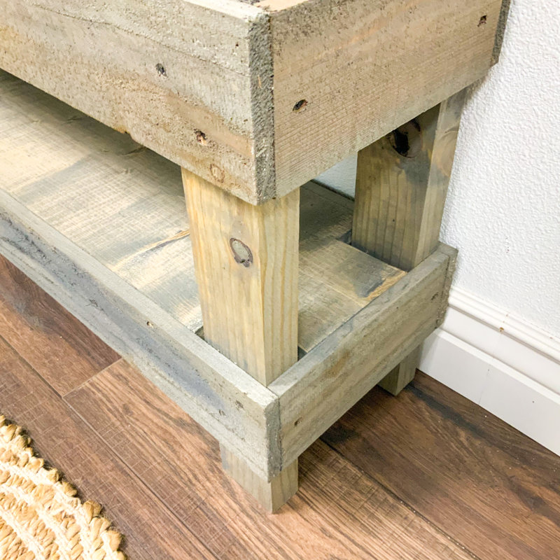 2 Piece Pine Accent Shelf, 7" H x 24" W x 5.5" D, Walnut