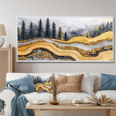 Graelynn, courant de cristal dans la rivière Golden Forest - forêt, art mural