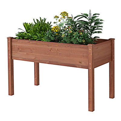Elevated Wooden Planter Box Raised Garden Bed With Legs