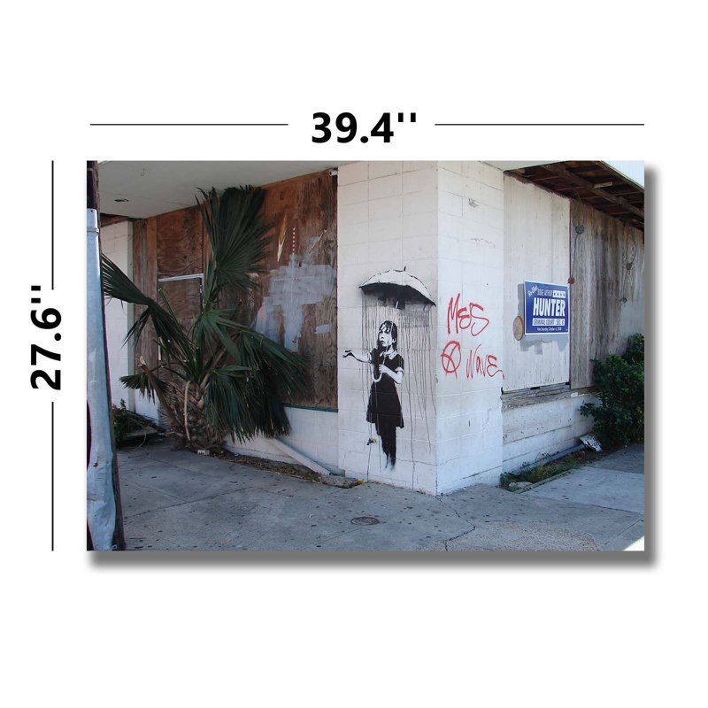 «Girl with Umbrella», art mural sur toile