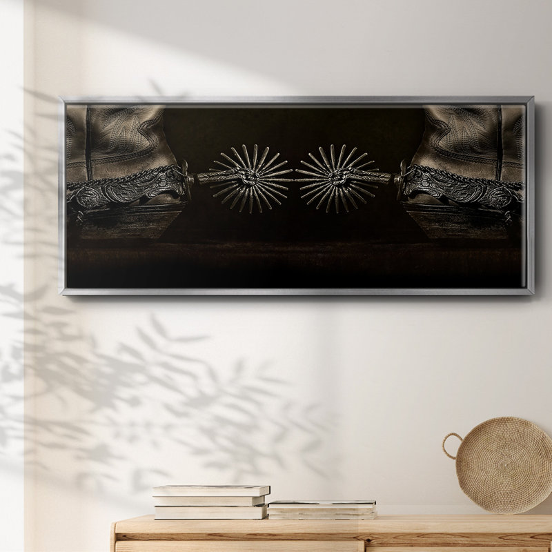 Photography Study Spurs- Framed Canvas, 20" H x 50" W
