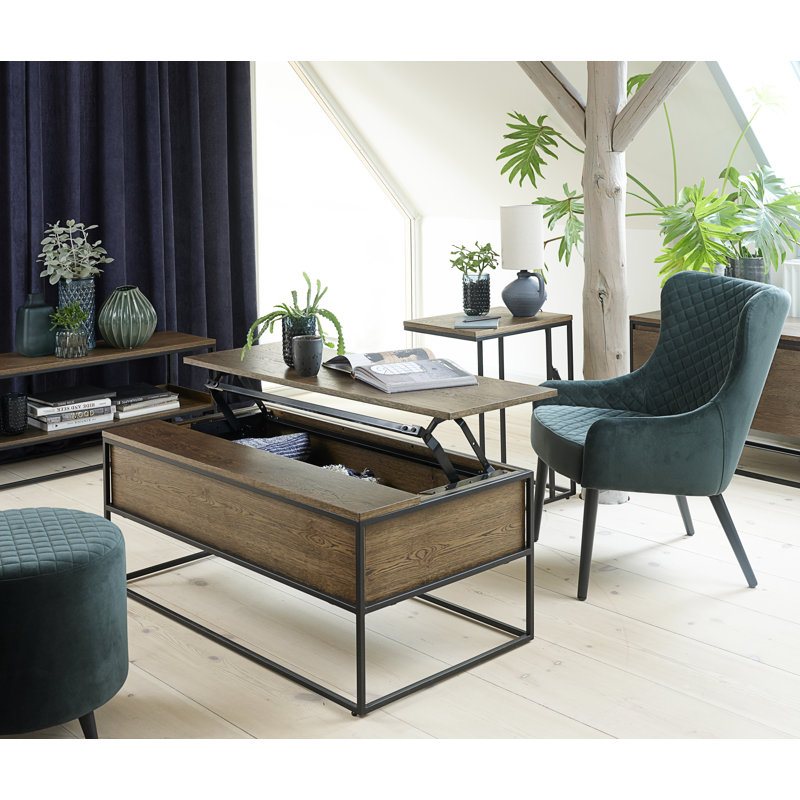 Bradford Solid Wood Storage Bench, Smoked Oak