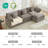 Shamilla U-Shaped Modular Sectional Sofa with Ottomans – Soft Chenille Upholstery & Reversible Design-625762301-604438386