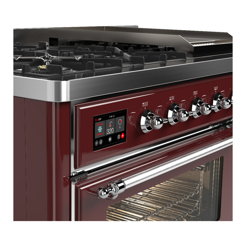 Majestic III Series 48 Inch Dual Fuel Range with 5 Sealed Burners, Griddle, Frenchtop in Matte Graphite (Liquid Propane, Burnished Trim)