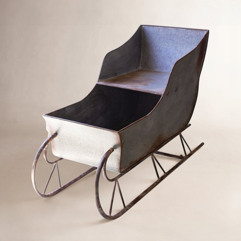 RUSTIC METAL CHRISTMAS SLED