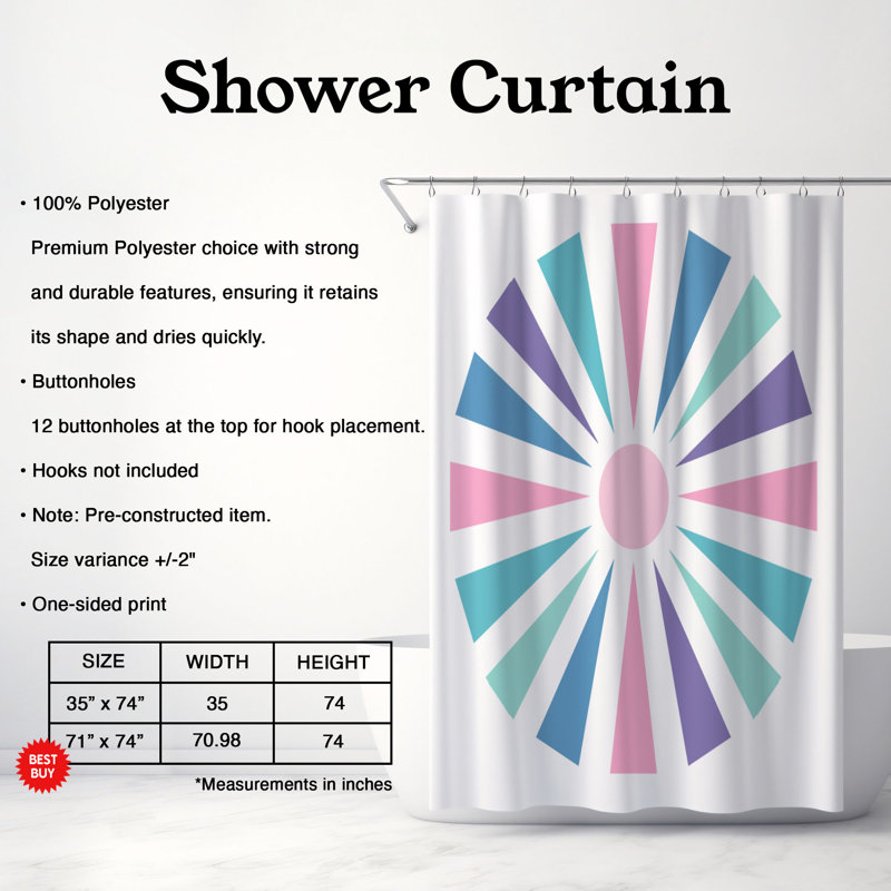 - Rideau de douche Premium, H 74 po x l 71 po