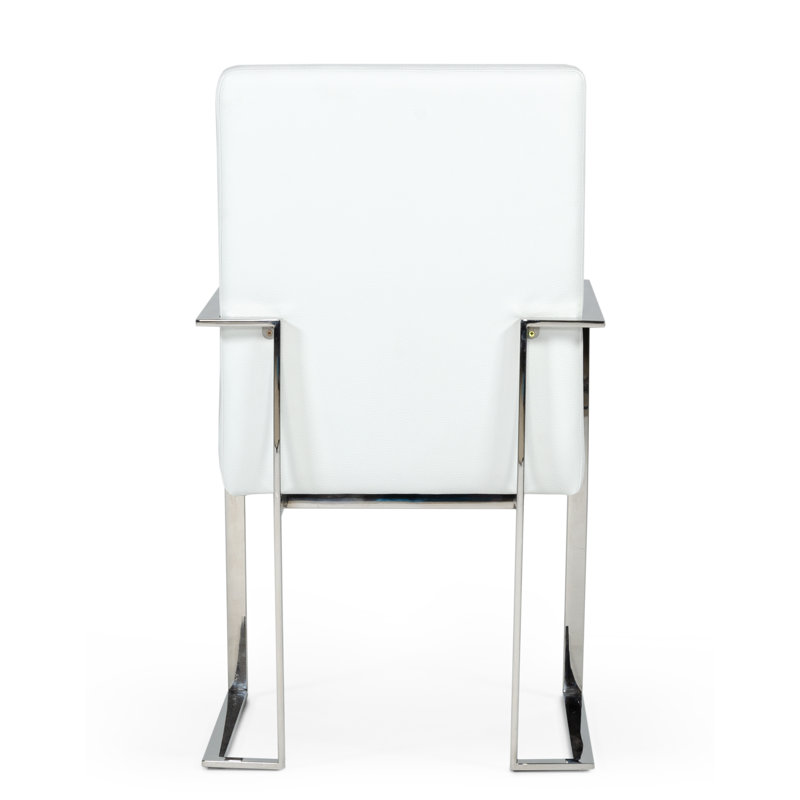 Jahtavious 18.5'' H Upholstered Armchair, White/Silver