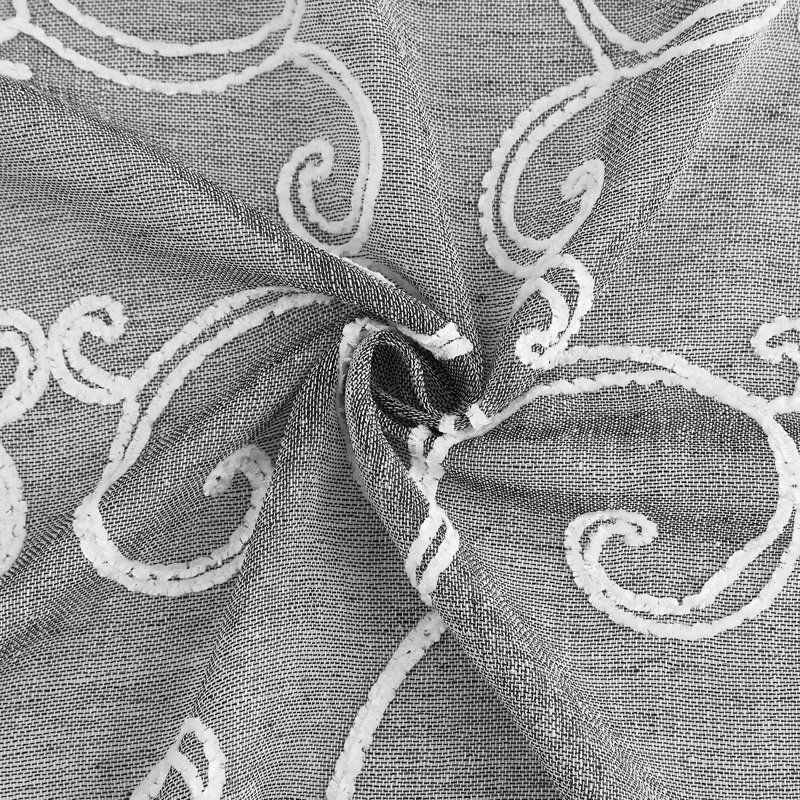 Niyaz Semi Sheer Curtain Pair, Silver, 76" W x 84" L