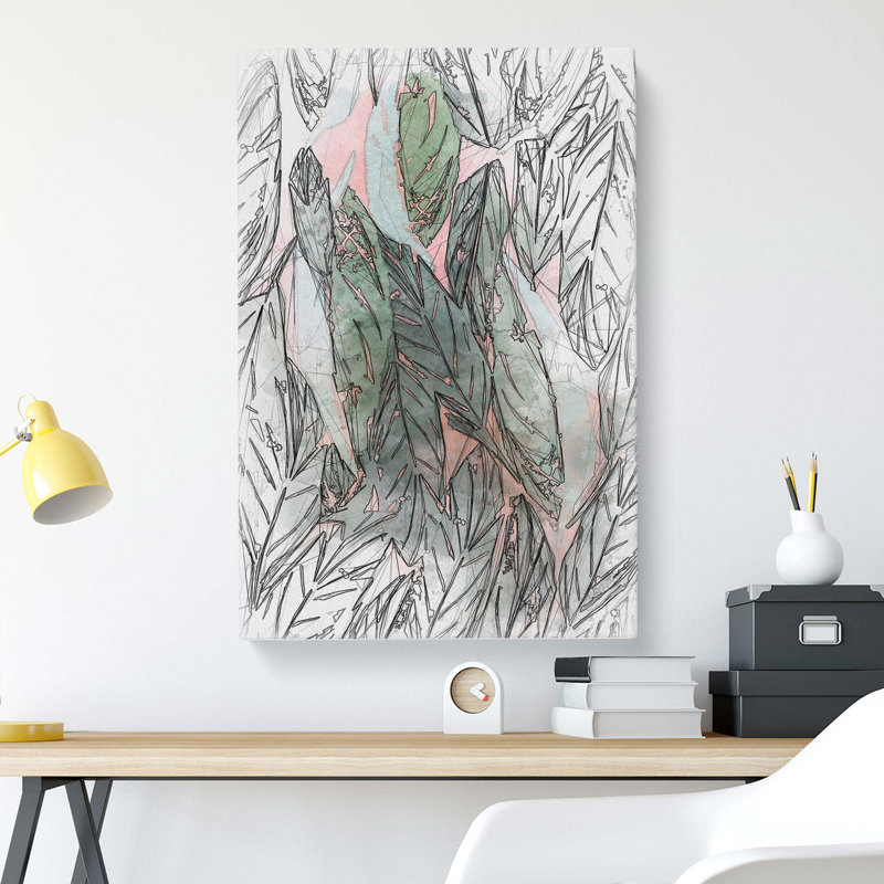 Leaf Pattern In Abstract - Wrapped Canvas, 50cm H x 35cm W x 3cm D