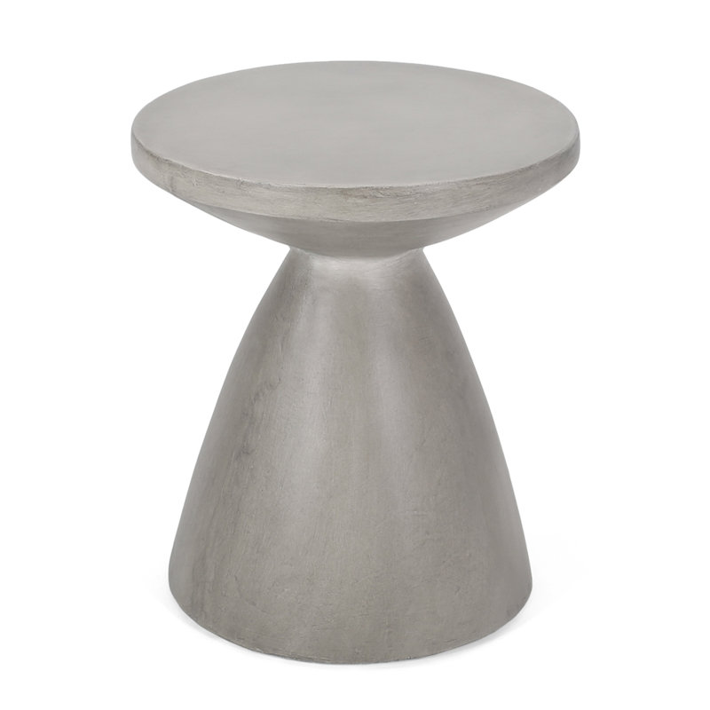 Table d'appoint d'extérieur en béton léger, 20.25" H x 18" W x 18" D, LIGHT GREY, LIGHT GREY