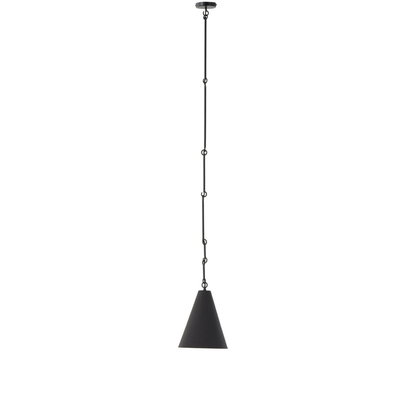 Luminaire suspendu conique à 1 lumière Jenice, Plâtre noir mat