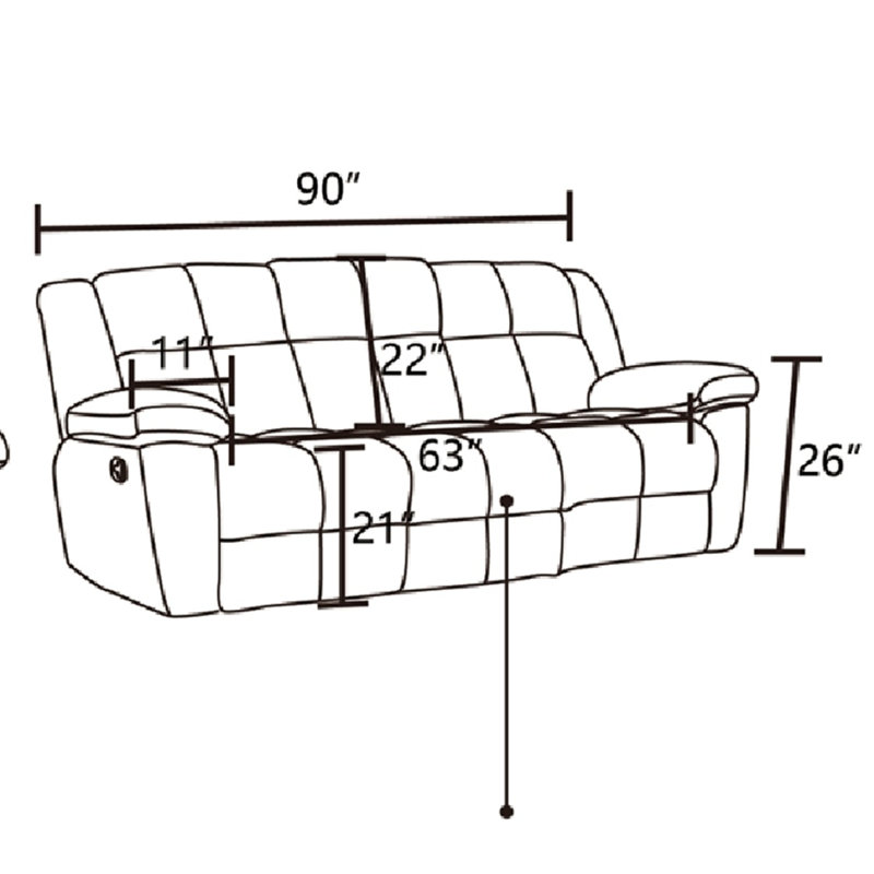 90" Cozy Corduroy Recliner Sofa, Green