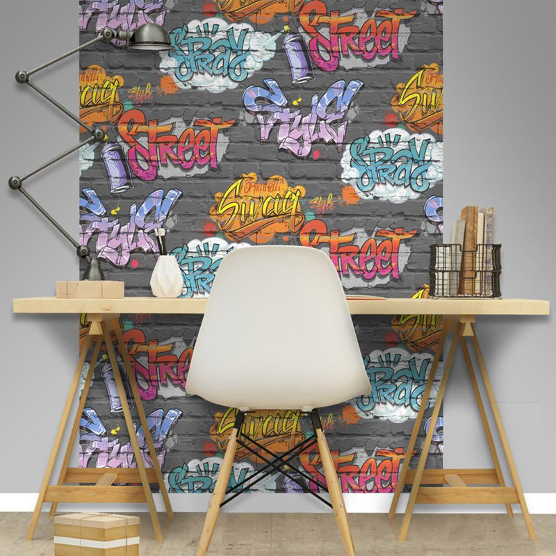 SOPHIE LAURENCE Wallpaper Street Style Black 10.5M X 0.53M Paper Roll