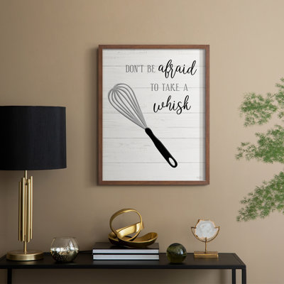 «Take A Whisk», reproduction encadrée - bois massif