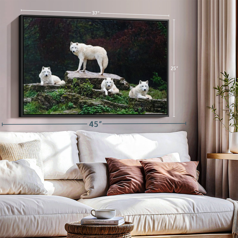 "Art loup arctique", H 25 po x l 37 po