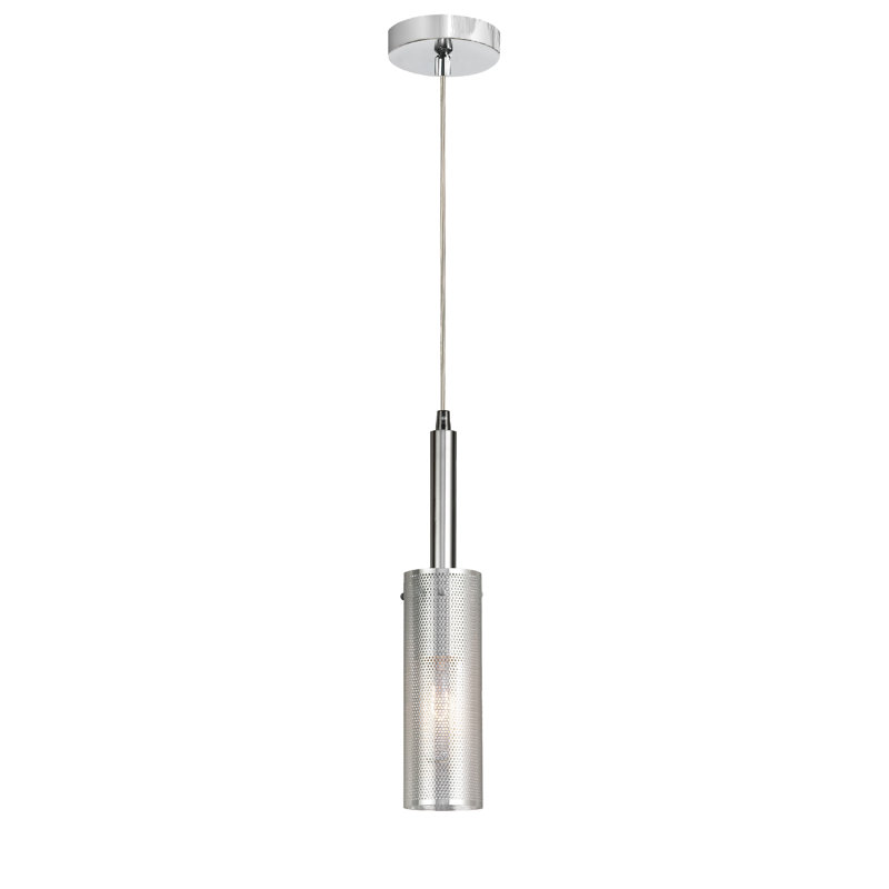 Luminaire suspendu 1 lumière Percy, Chrome poli