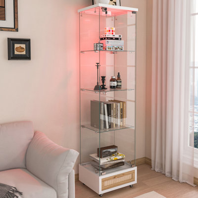 Vitrine moderne en verre avec tiroir