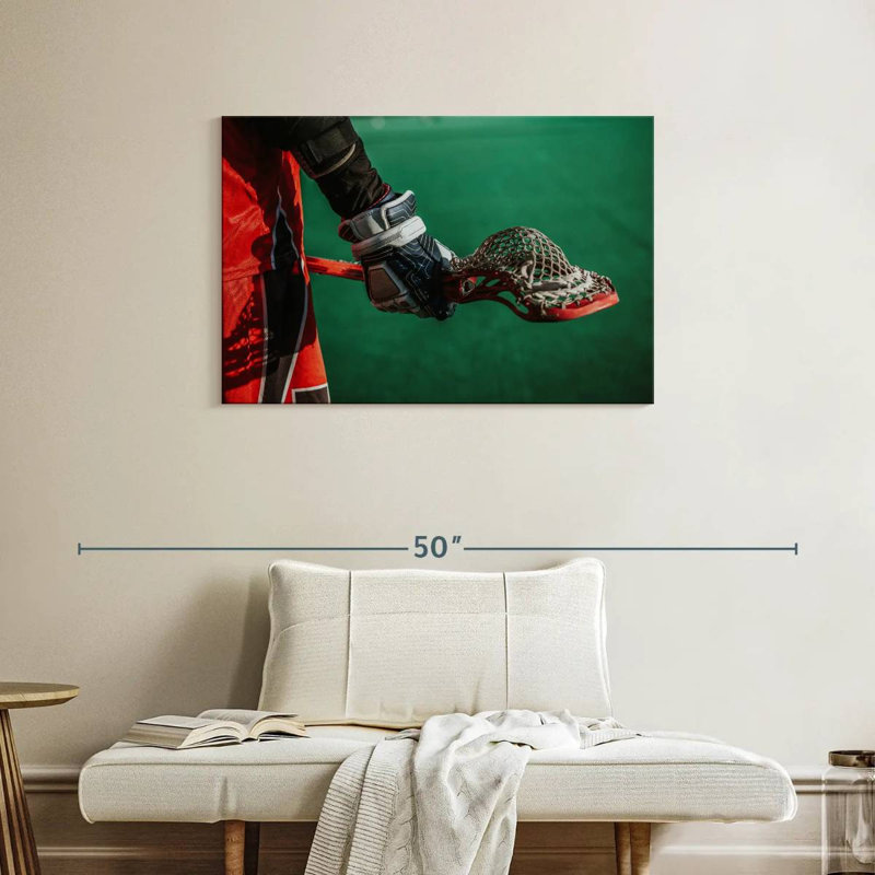 Joueur de lacrosse Sireci, H 24 po x l 36 po