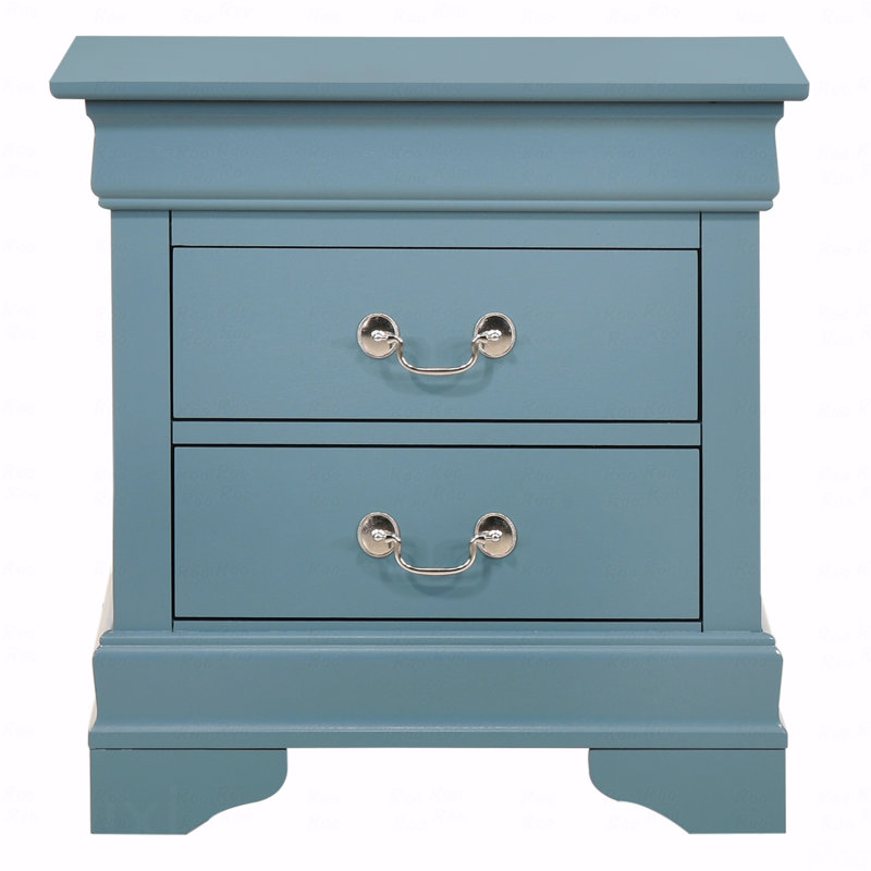 Traditional Nightstand, Teal