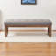 Banc rembourré en tissu gris avec bois fini noyer Crivello, H 17,32 po x l 52,17 po x P 18,9 po-30320082