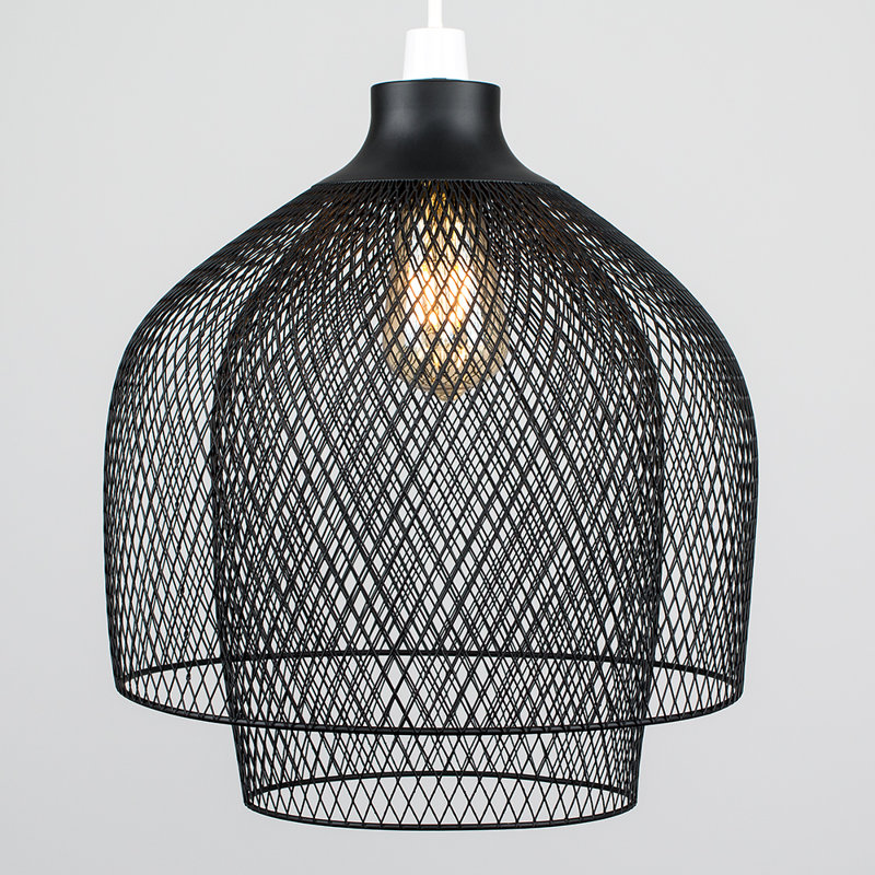 Sigmund 30cm H Metal Novelty Pendant Shade in Black, Yes