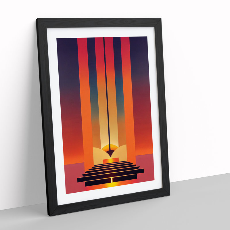 XV1022-763X Sunset No.4 - Single Picture Frame Print, Black, 64cm H x 46cm W x 2cm D