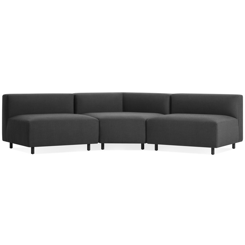 Petit canapé modulaire d'extérieur à angle 9 verges, Charbon Sunbrella®