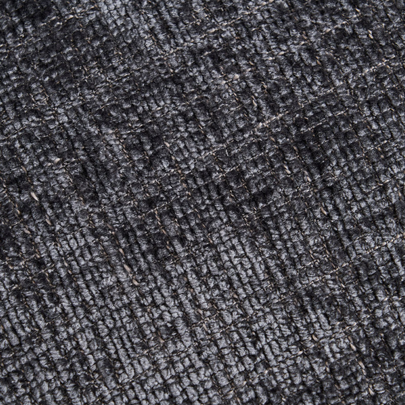 Fauteuil à billes avec repose-pieds, Chenille noir
