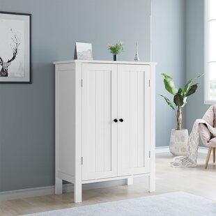 Angeles Home 14.5 in. W x 14.5 in. D x 63 in. H Gray Freestanding Narrow Storage Linen Cabinet for Bathroom