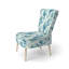 Chaise d'appoint rembourrée bleue et blanche Ikat Breeze - Boho