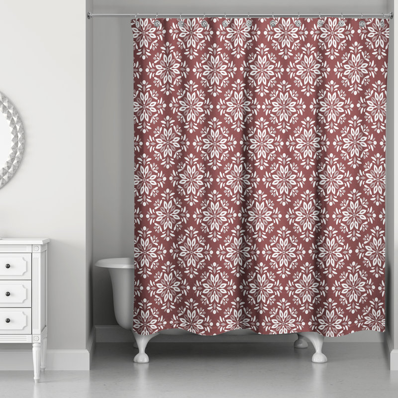 Rimmert Medallion Shower Curtain, Red