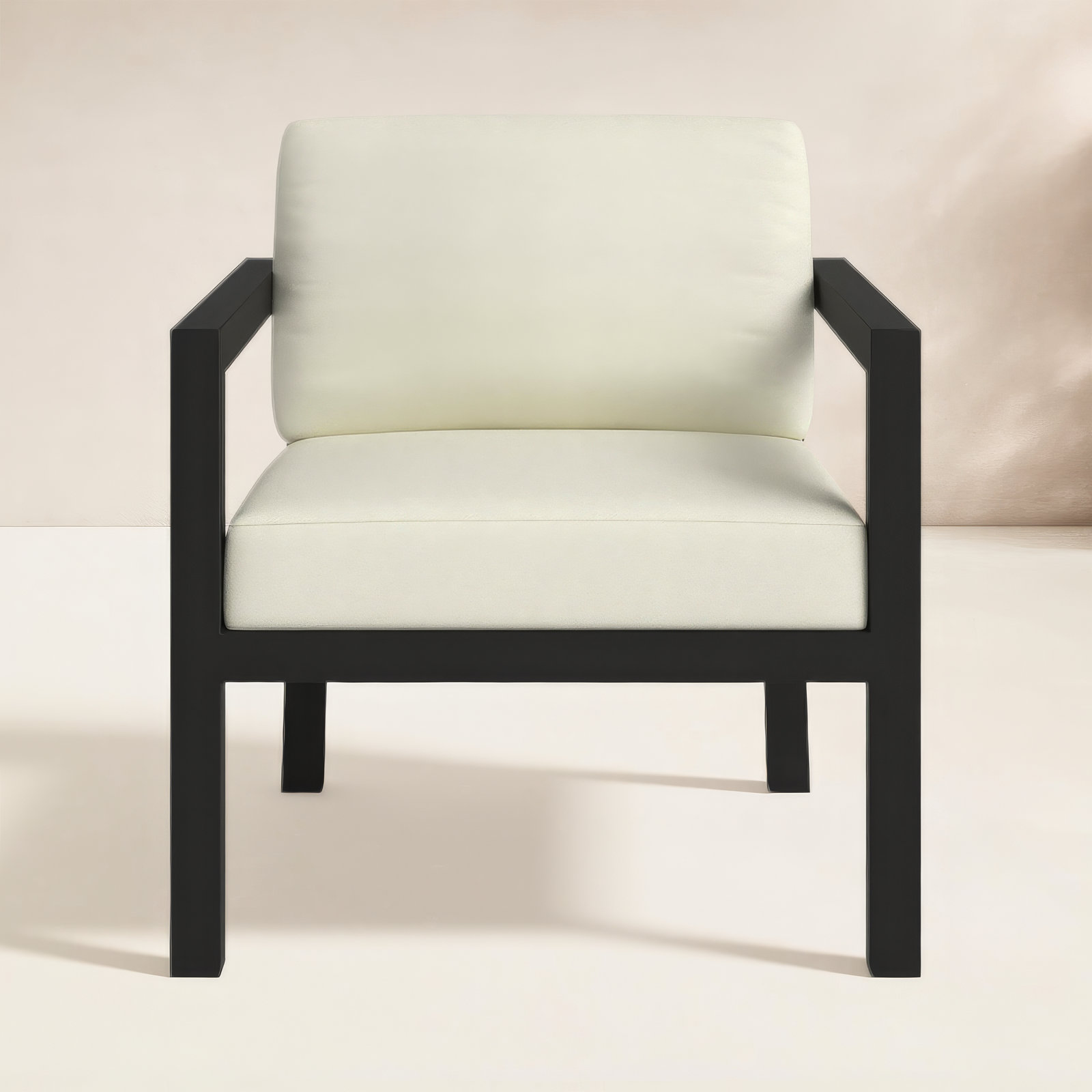 Vivant Sunbrella® Patio Lounge Chair, Black, Canvas Natural Sunbrella® Canvas