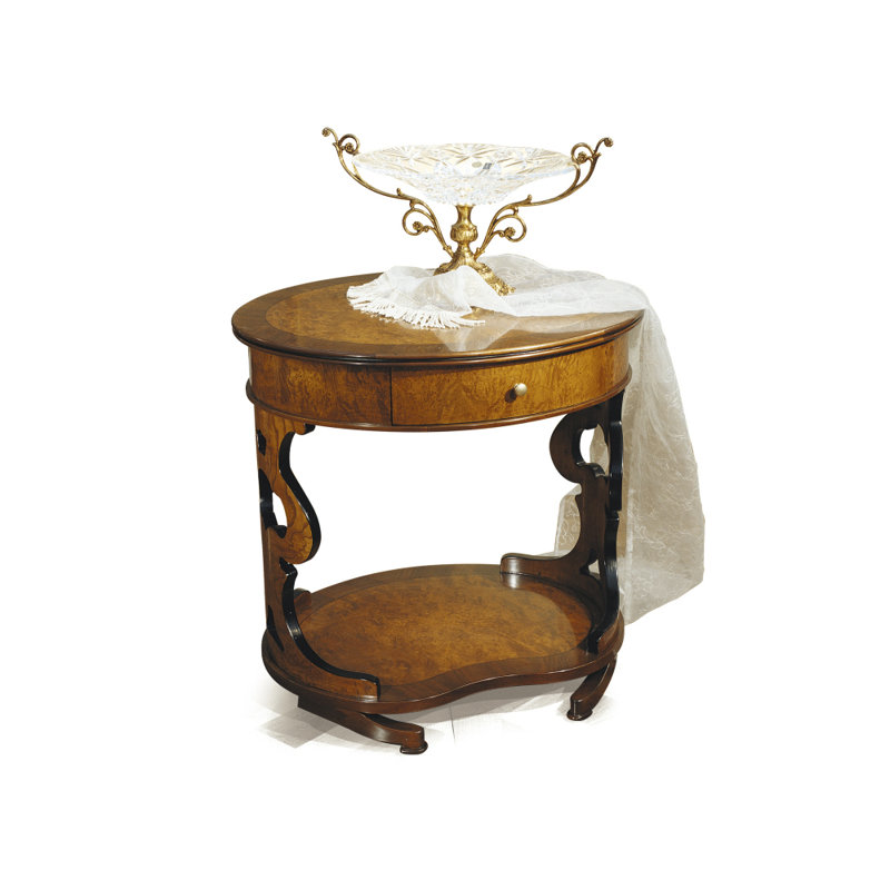 New Empire Solid Wood End Table, Burl 03