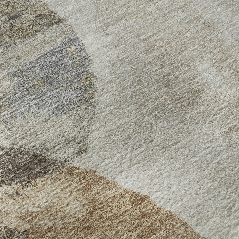 Premium Machine Washable Mayfield AMF2346 Abstract Rug, 8' x 10', Taupe