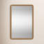 Gold Metal Rectangular Beaded Room Wall Mirror, 24" x 2" x 36"