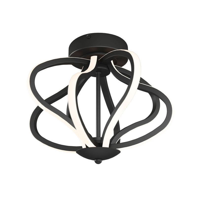 Taffney LED Semi Flush Mount, Black