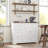 Buffet Cabinet with Drawers, 42" Large Sideboard Buffet Storage Cabinet with Shelves and Doors, Modern Farmhouse Coffee Bar Station Wood Kitchen Table for Kitchen, Dining Room, White