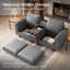 Canapé modulaire 78 po en similicuir modulaire de 78 po avec rangement et console, gris-667532938