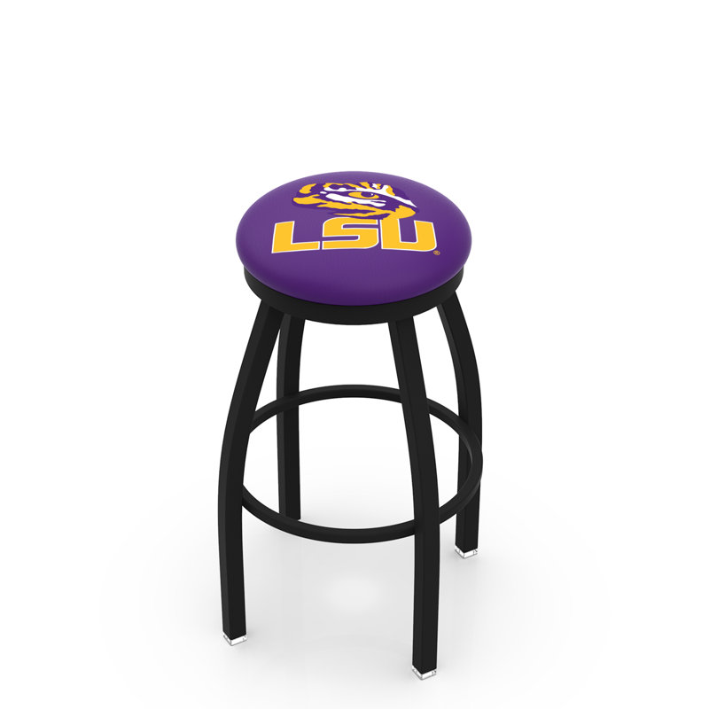 NCAA Swivel 25" Counter Stool, Black Wrinkle, Louisiana State University