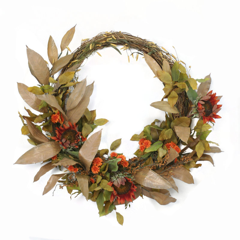 Handcrafted Faux Hydrangea Twig 35'' Wreath