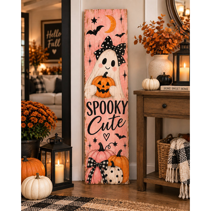 Panneau de véranda Spooky Cute Ghost Halloween, 5 PIEDS