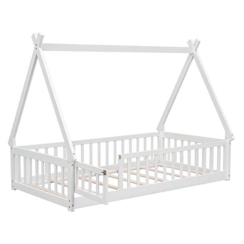 Lit plateforme standard en forme de tente Arik Kids par Harper Orchard, Double, Blanc