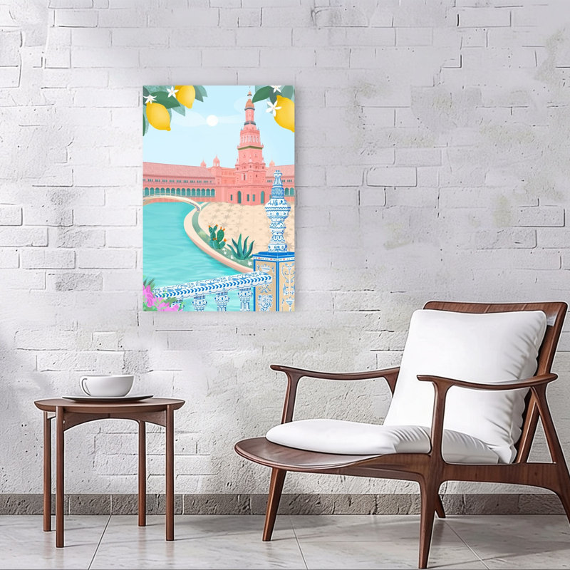 Sevilla, Spain Contemporary Architecture Summer Wall Art Print 1 Piece Wrapped Canvas Wall Art, 91.44cm H x 60.96cm W