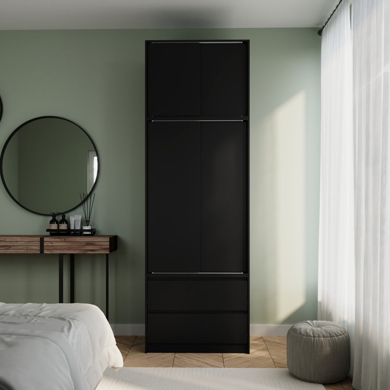 Engineered Wood Wardrobe, Black