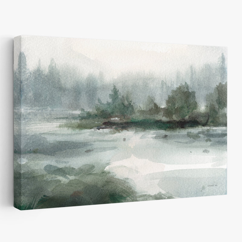 Manche - Manche bleue, gris, vert, art, H 16 po x l 24 po