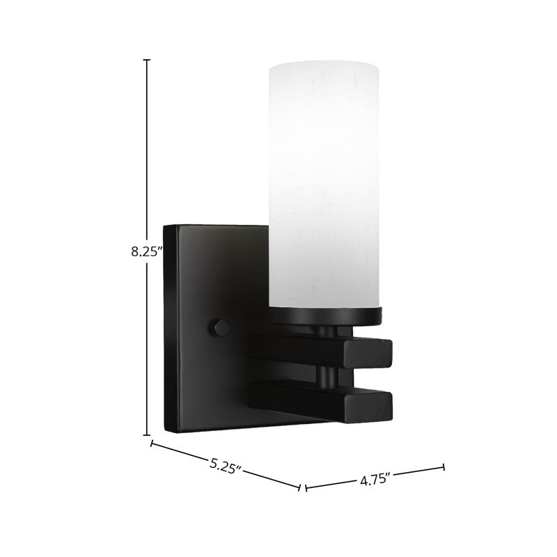 Belmont Wall Sconce, Black, White
