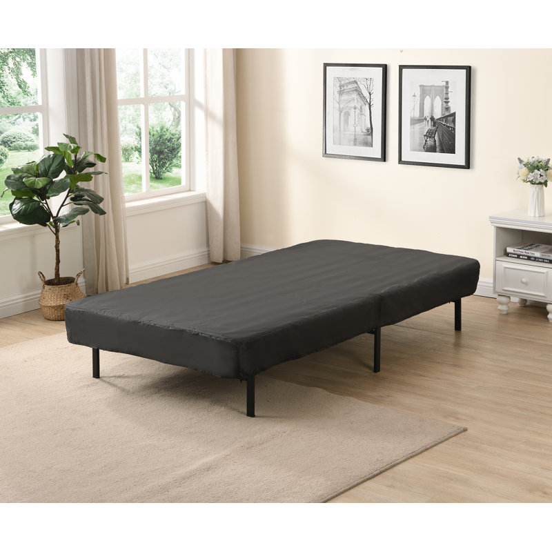 Base de lit plateforme pliante en métal, base de lit portable avec support grillagé, lit d'invité peu encombrant, sommier non requis, simple