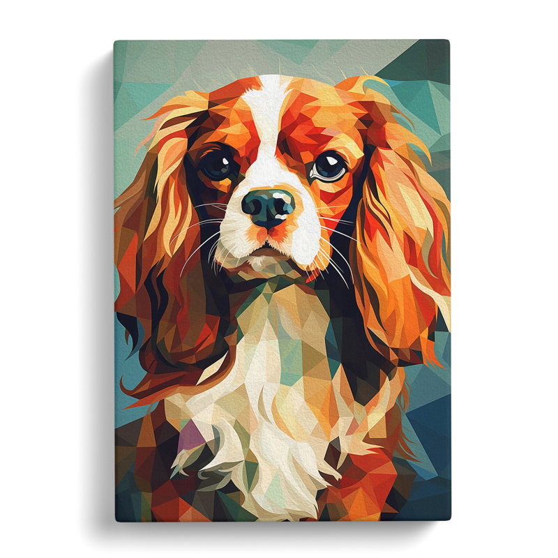 Cavalier King Charles Spaniel Cubism - No Frame Print, 60cm H x 40cm W x 3cm D