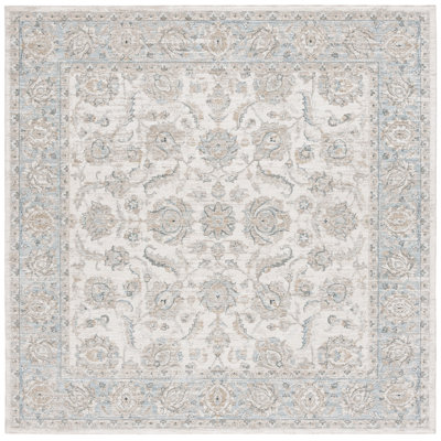 Tapis ivoire / bleu en polyester tissé à la machine Lauren Ralph Lauren 1753
