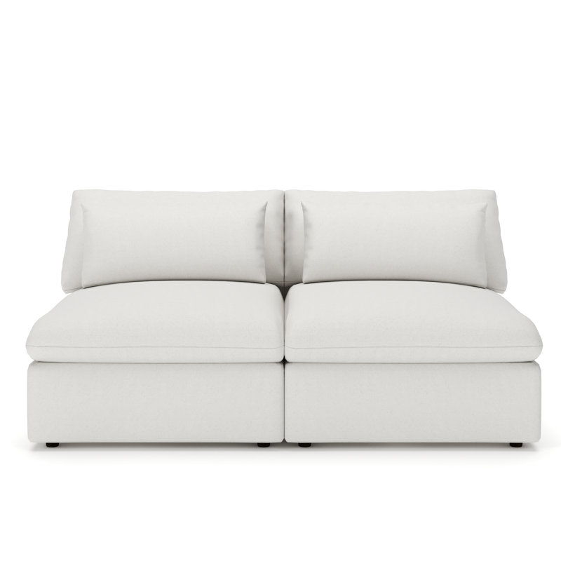 Canapé sans accoudoirs 2 pièces Remy, Natté Macarena beige